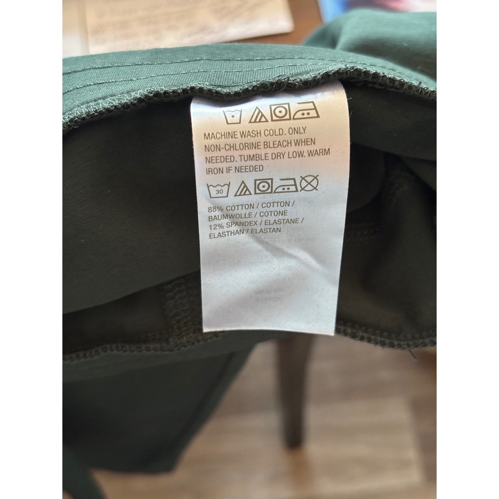 Susan Graver Weekend Womens Forest Green Cotton Blend Pull On Straight Pants M - Picture 6 of 6